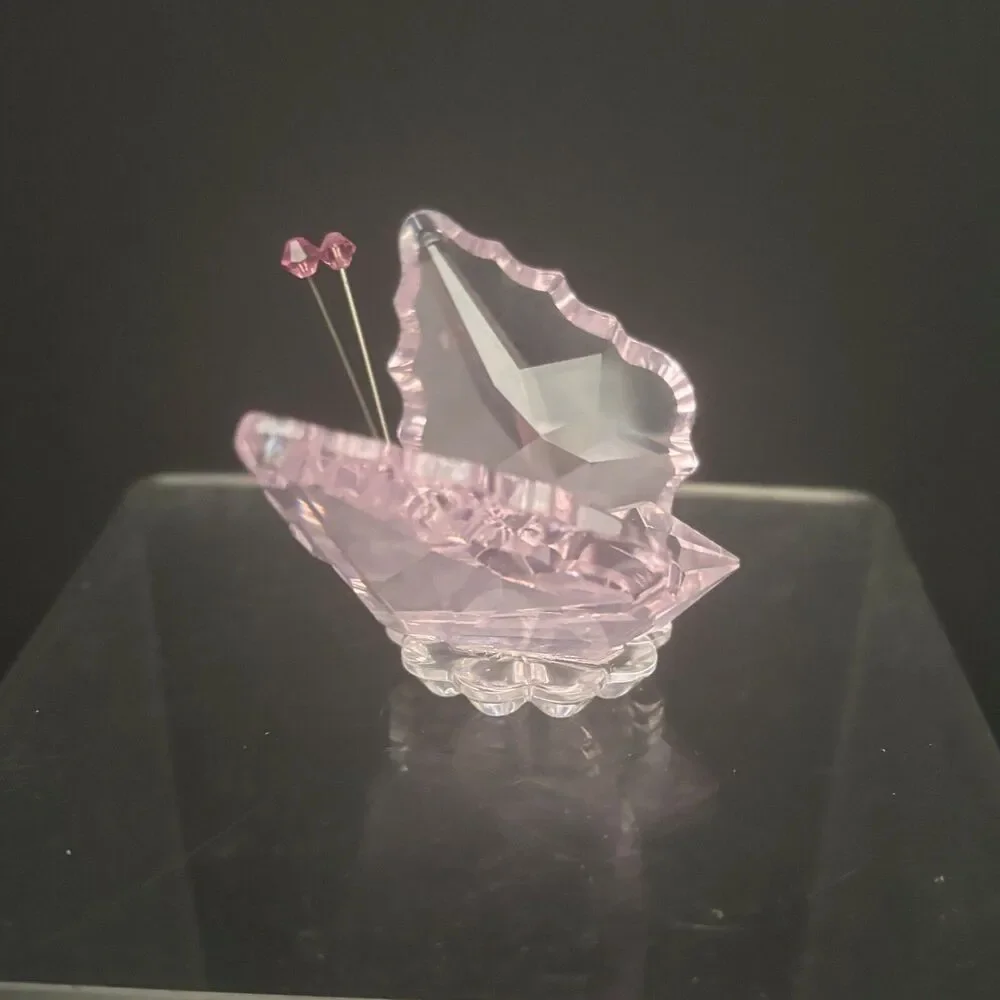 Crystallite Miniature Pink Crystal Butterfly Figurine Collectible Nature Fairy